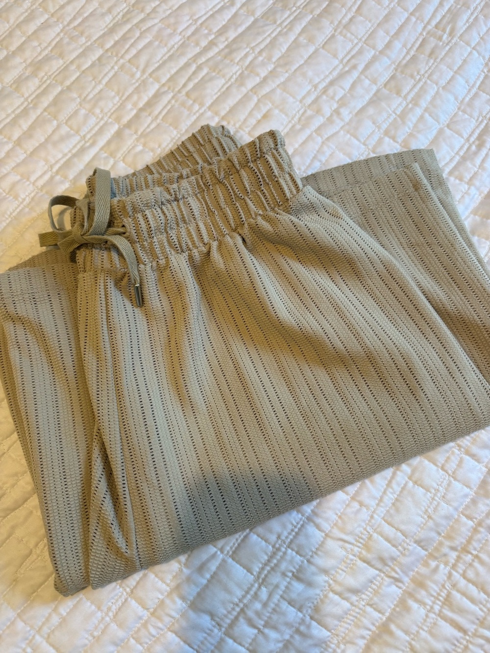 Calia XS Knit Drawstring Bottoms - Beige